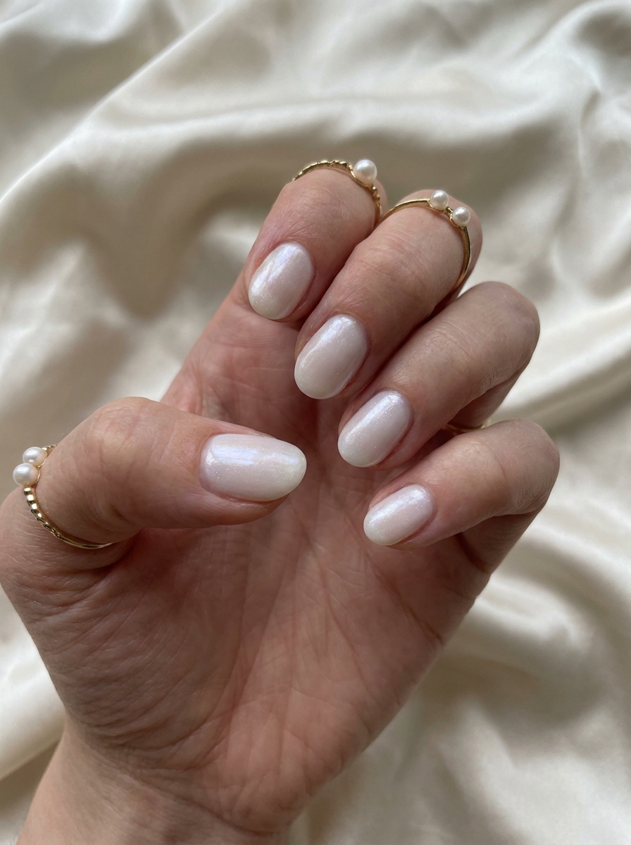 Kurze Pearl Nägel als Kurze helle Nägel Inspiration 2026